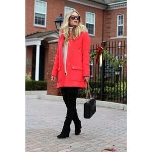 JCrew Chateau Parka in Italian Stadium-Cloth Wool 2 Bright Magenta NOWT